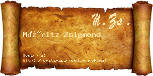 Móritz Zsigmond névjegykártya